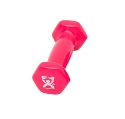 Cando® Vinyl Coated Cast Iron Dumbbells; Pink, 1 lb., Pair