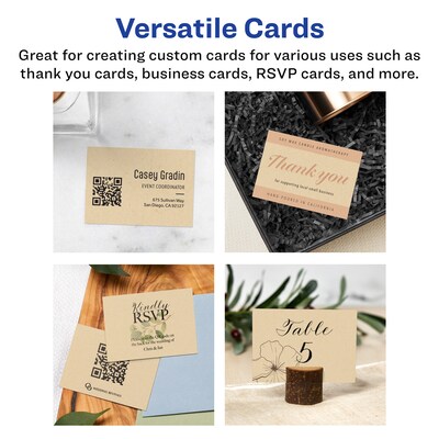 Avery Business Cards, 2.5" x 3.5", Matte Kraft Brown, 150/Pack (95272)
