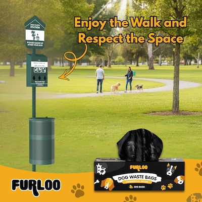 Furloo Heavy Duty Pet Waste Disposal Bags, 2 Gallons, Black, 4000 Total Bags (FLO2-20)