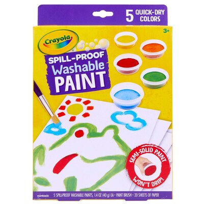 Crayola Spill-Proof Washable Paint Kit, Assorted Colors, 2 Kits/Bundle (BIN541092-2)