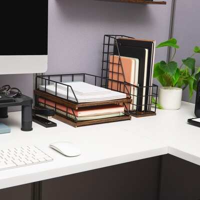 Mind Reader Metal Front Loading Letter Tray, Black (2TWPAP-BLK)