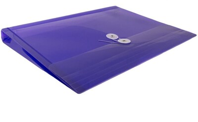 JAM Paper Premium Plastic Document File, Letter, Purple, 3/Pack (218B1PUX3)