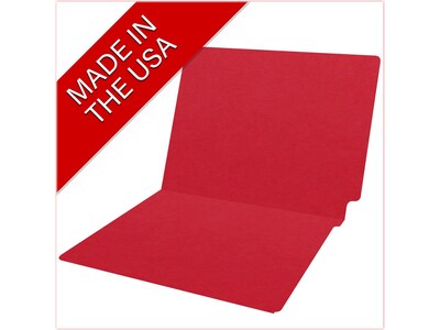 Medical Arts Press Heavy-Duty End Tab File Folder, Straight Cut, Letter-Size, Red, 40/Box (S-09458-RED)
