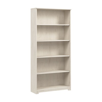 Bush Furniture Cabot 66H 5-Shelf Bookcase with Adjustable Shelves, Linen White Oak (WC31166)