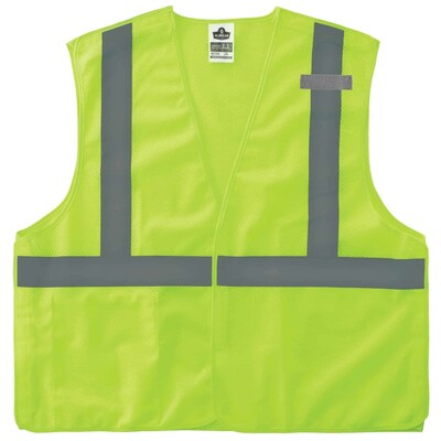 Ergodyne GloWear 8215BA High Visibility Sleeveless Safety Vest, ANSI Class R2, Lime, S/M (21073)