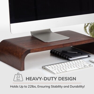 Anji Mountain Mango Wood Monitor Stand, Up to 32" Monitor, Walnut (MS-CRV-WAL)