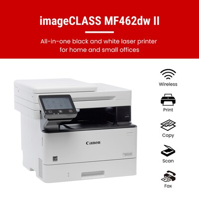 Canon imageCLASS MF462dw II Wireless Black & White All-In-One Laser Printer, Best for Office (7188C0