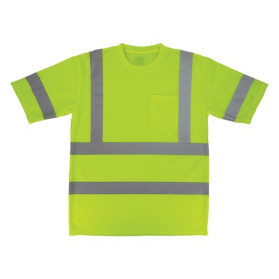 Ergodyne GloWear 8367 High Visibility Short Sleeve T-Shirt, ANSI Type R Class 3, Lime, Large (22034)