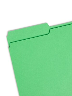 Smead CutLess® File Folder, 3 Tab, Legal Size, Green, 100/Box (17143)