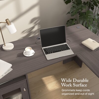 Bush Furniture Cabot 60"W L Shaped Desk, Heather Gray (WC31730-03K)
