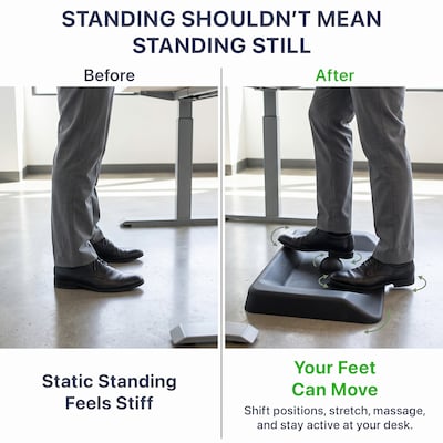 Uncaged Ergonomics Active Standing Anti-Fatigue Floor Mat, 34"L x 20"W, Black (ASM-B)