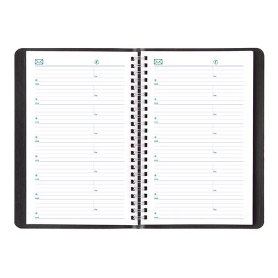 2025 Blueline Plan & Link 5" x 8" Weekly Appointment Book, Faux Leather Cover, Black (C5075.81T)