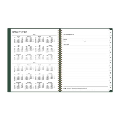 2026-2027 Blue Sky Deep Forest 8" x 11" Academic Year Monthly Planner, Plastic Cover, Green (161657)