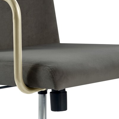 Elle Decor Giselle Fabric Computer and Desk Chair, Light Gray/Gold (CHR10058B)