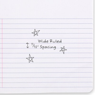 Mead Square Deal 1-Subject Composition Notebooks, 7.5 x 9.75, Wide Ruled, 100 Sheets, Black (09920