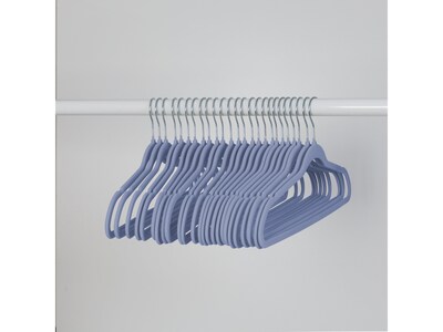 Honey-Can-Do Metal Slim-Profile Nonslip Velvet Hanger, Cobalt, 25/Pack (HNG-09736)