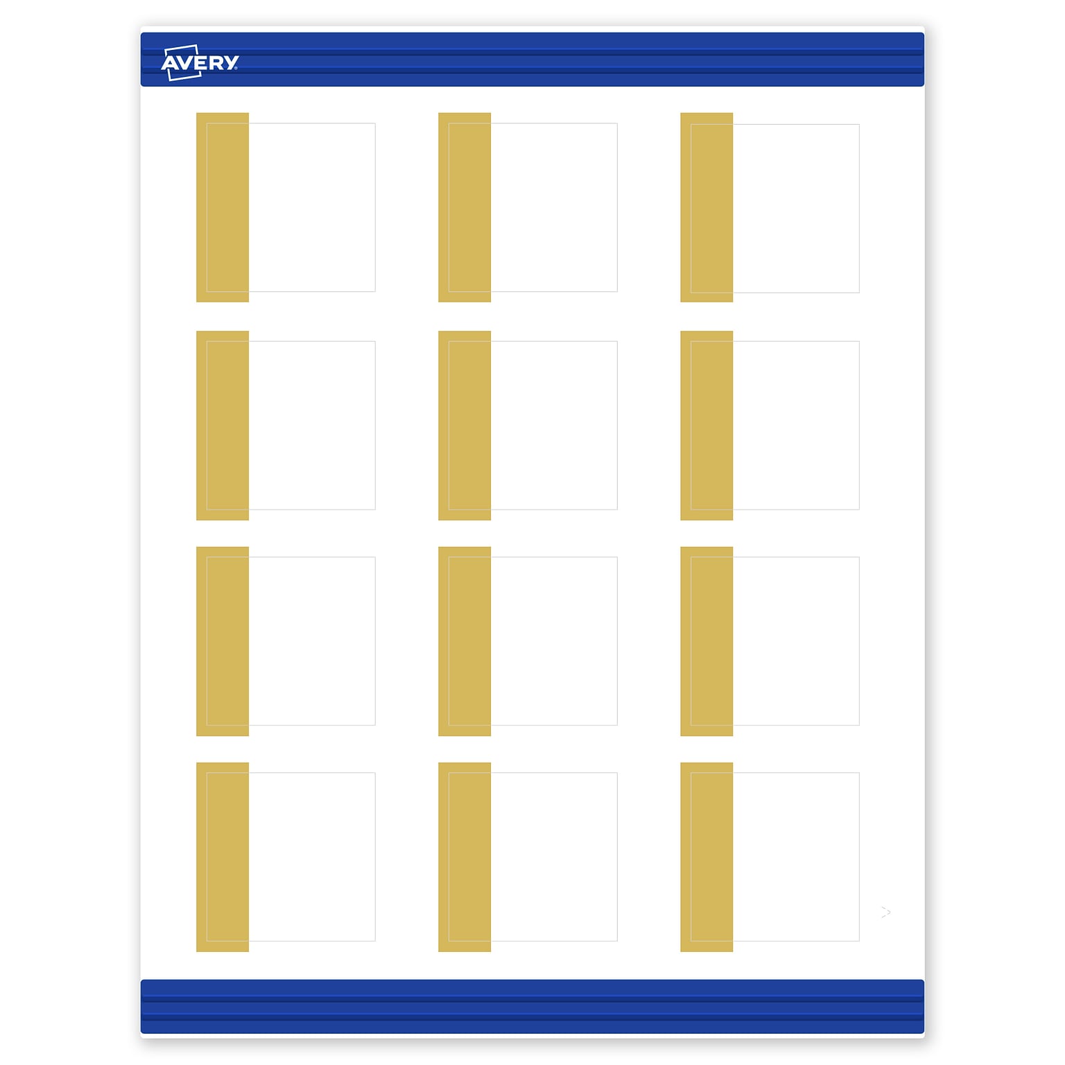 Avery Pre-Printed Gold-Dipped Edge Design Matte Blank Card, White, 120/Pack (S00-DJT)