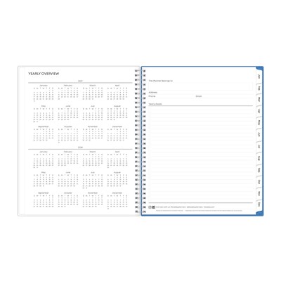 2027 Blue Sky Savoy Cool 8.5" x 11" Calendar Year Weekly & Monthly Planner, Plastic Cover (148762-27)