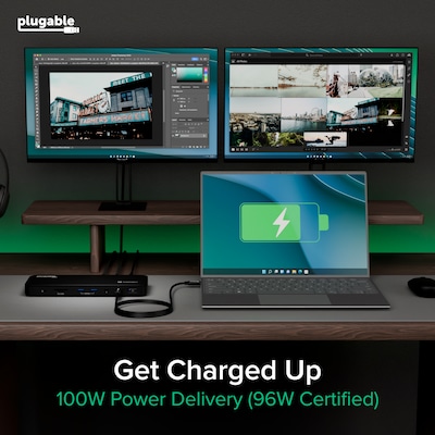 Plugable Thunderbolt 4 Dock Dual Monitor Laptop Docking Station, 100W (TBT4-UD5)
