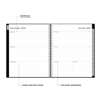 2027 Blue Sky Enterprise 8.5 x 11 Calendar Year Weekly & Monthly Planner, Plastic Cover (111288-27)