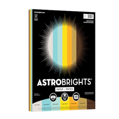 Astrobrights 8.5 x 11 Color Copy Paper, 24 lbs., Sunshine Bliss, 140 Sheets/Ream (91752)