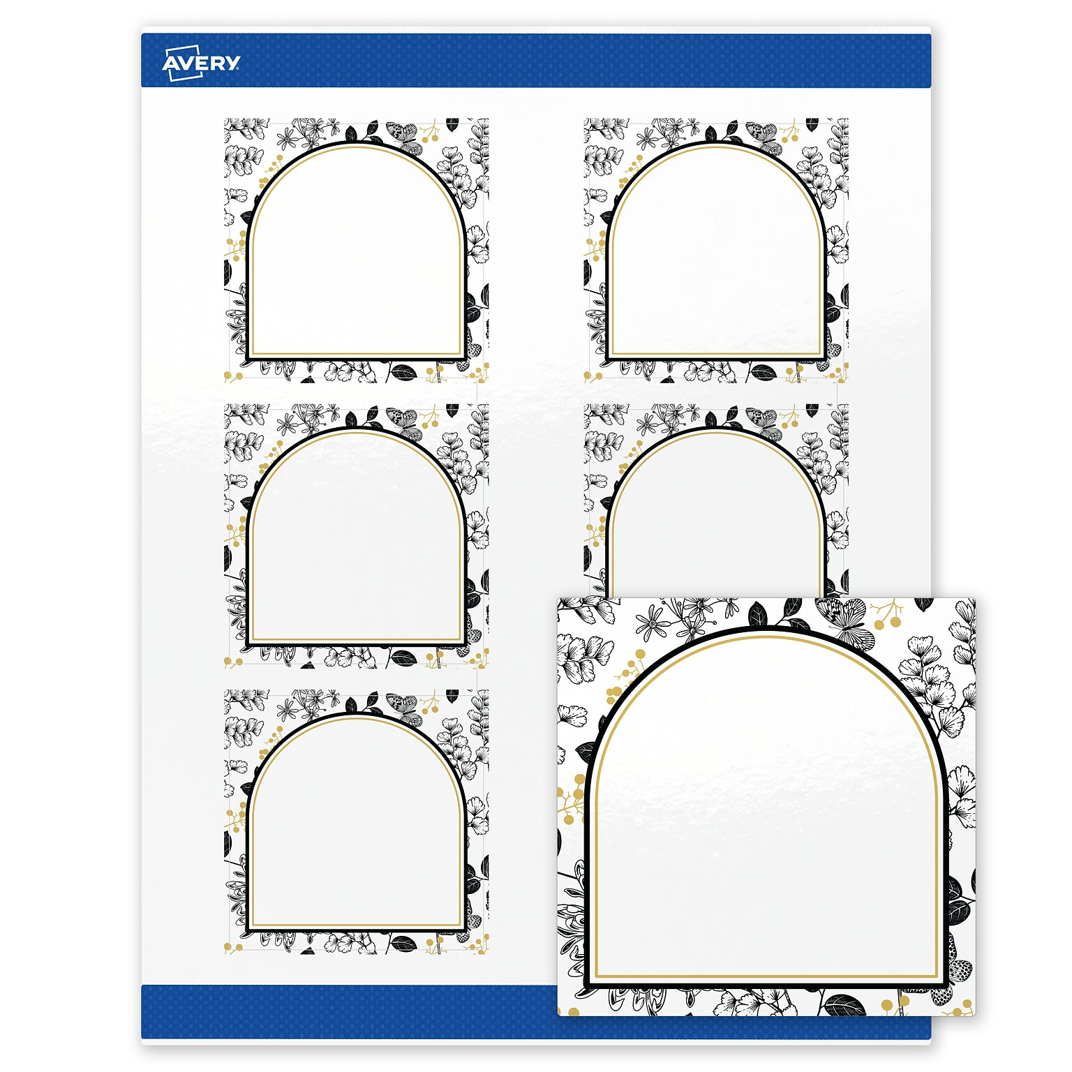 Avery Square Laser/Inkjet Multipurpose Labels, 3 x 3, White, 60/Pack (19479371008)