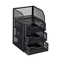 Mind Reader Desk Organizer Accessory Storage Paper Binder Clip Basket, Black (MESHMINI-BLK)