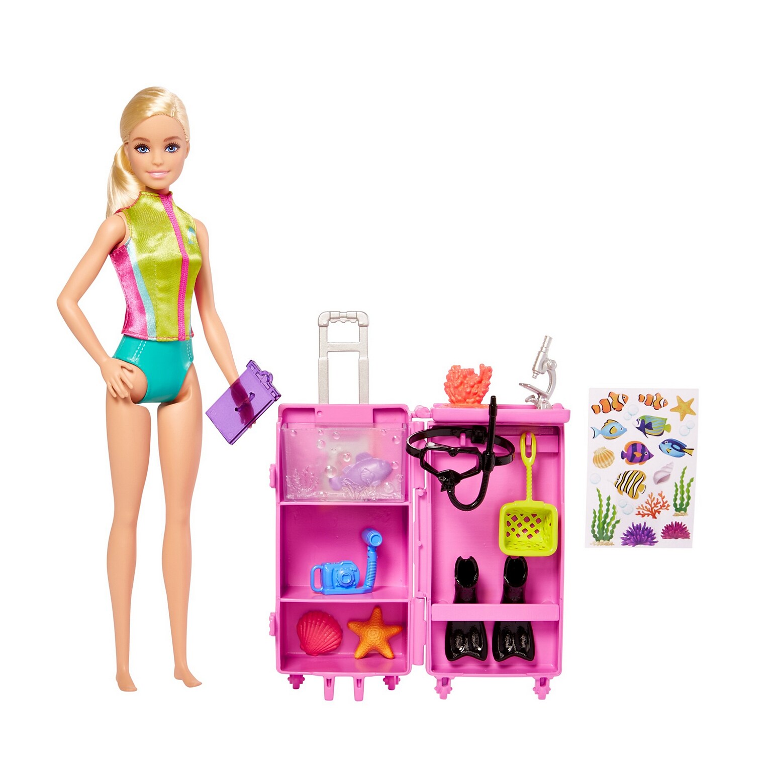 Mattel Barbie Marine Biologist Doll and Playset, 4/Pack (HMH26)
