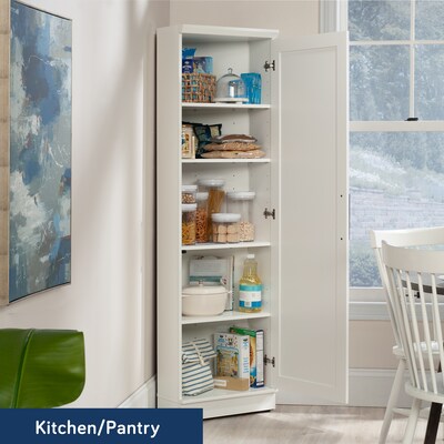 Sauder HomePlus 71"H Storage Cabinet with 5 Shelves, Soft White (443281)