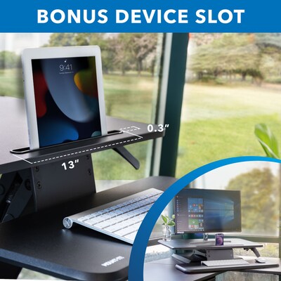 Mount-It! 25"W Manual Adjustable Standing Desk Converter, Black (MI-7957)
