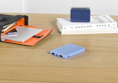 LAX 6600mAh Power Bank with USB-C & USB, Light Blue (RC66LB)
