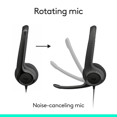 Logitech H390 USB-C Stereo On-Ear Headset, Black (981-001575)