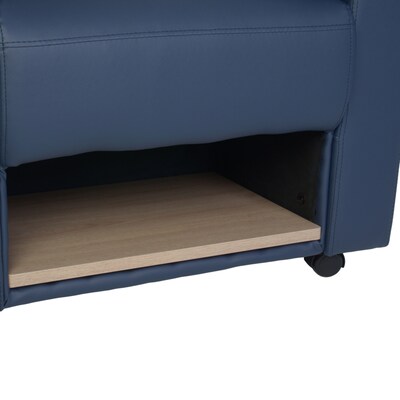 Regency Supernova Tablet Arm Loveseat w/ Storage, Navy Blue/Noble Oak (7702NOBE)