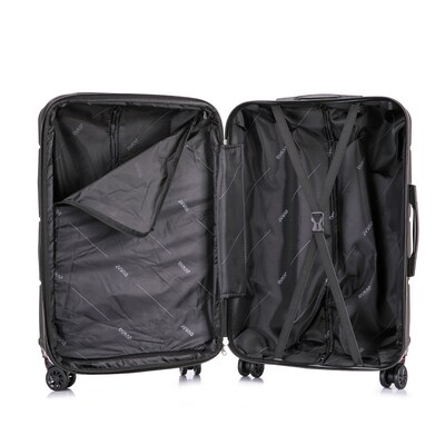 DUKAP Zonix 20" Hardside Carry-On Suitcase, 4-Wheeled Spinner, TSA Checkpoint Friendly, Black (DKZON00S-BLK)