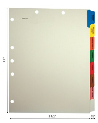 Tabbies Patitent Pre-Printed Cardstock Dividers, 8, Ivory, 40/Set (TAB54505)