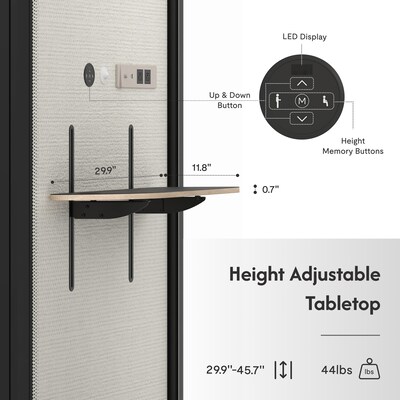 FlexiSpot NeoPod Modular Series 1-Person Privacy Booth with Switchable Privacy Glass, Black (P1F3B-Pro)