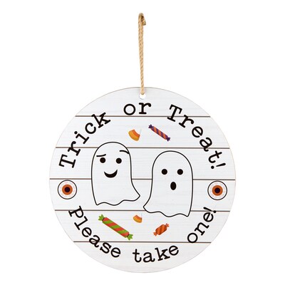 National Tree Company 12" Trick or Treat, Out of Candy Double Sided Halloween Sign (MZ17-HL2304-1)