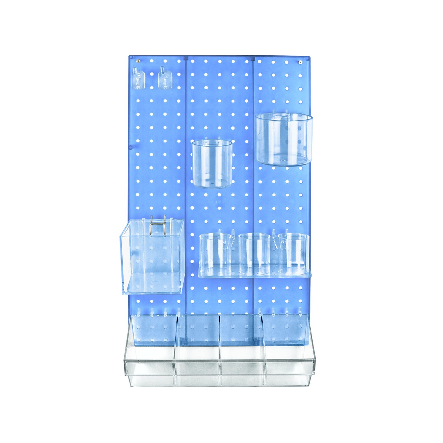 Azar 22 x 13.5 12-Piece Pegboard Organizer Kit, Blue, Each (900942-BLU)