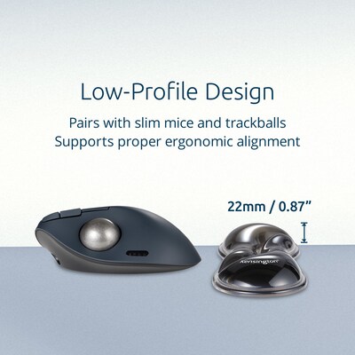 Kensington Slim Duo Gel Mouse/Trackball Wrist Rest, Black/Gray (K62438NA)