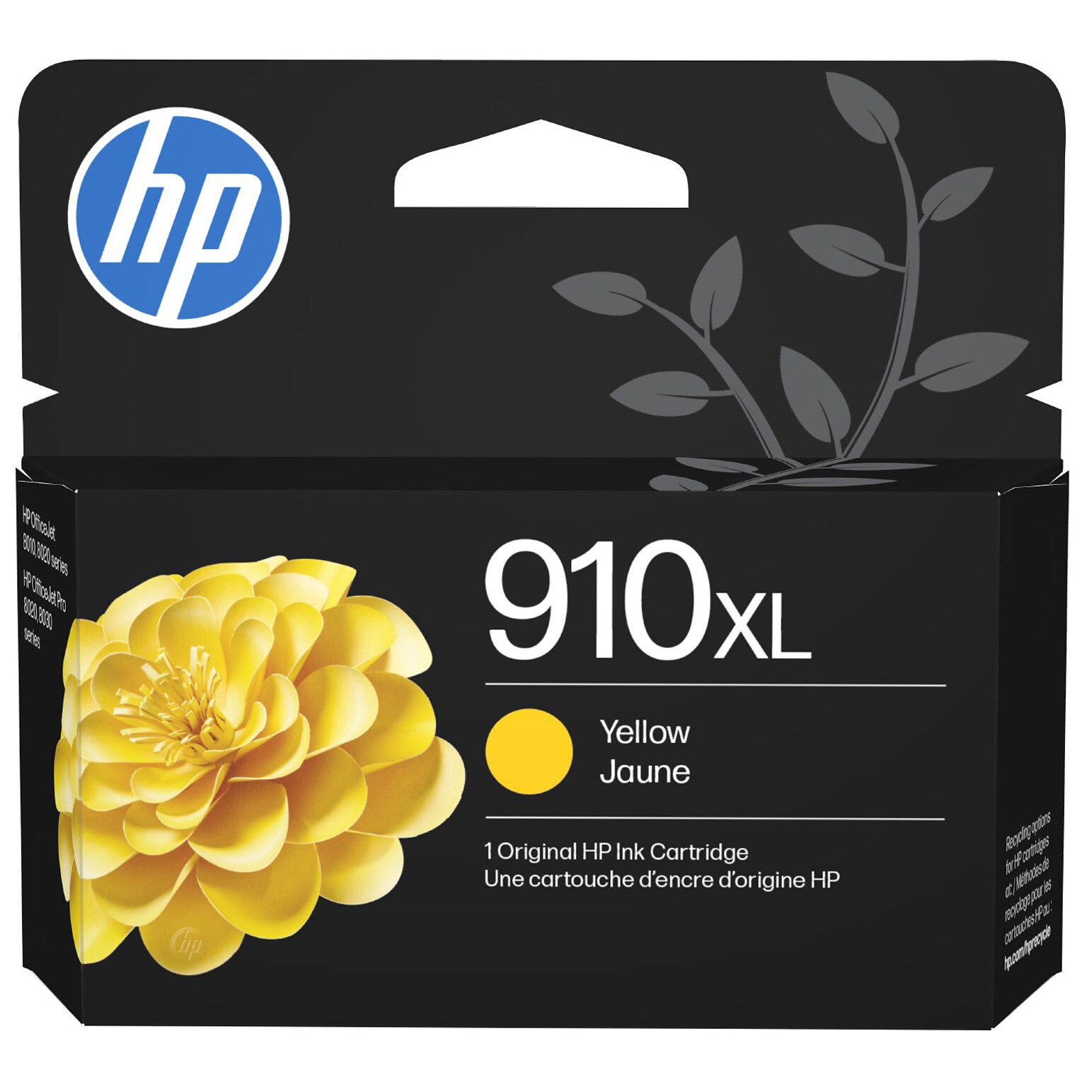 HP 910XL Yellow High Yield Ink Cartridge, Prints Up to 700 Pages (3YL64AN#140)
