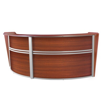 Regency Marque 124.5"W Curved Reception Desk Workstation, Cherry (77292CH)