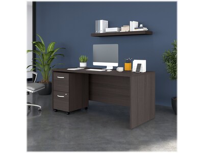 Bush Business Furniture Studio C 66W Office Desk with Mobile File Cabinet, Storm Gray (STC071SGSU)
