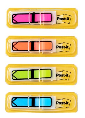 Post-it® Arrow Flags, .47" Wide, Assorted Colors, 96 Flags/Pack (684-ARR4)