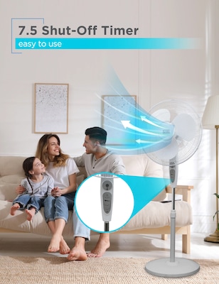 Black & Decker 18" Oscillating Pedestal Fan with Remote, 3-Speed, White (BDSF18MW)