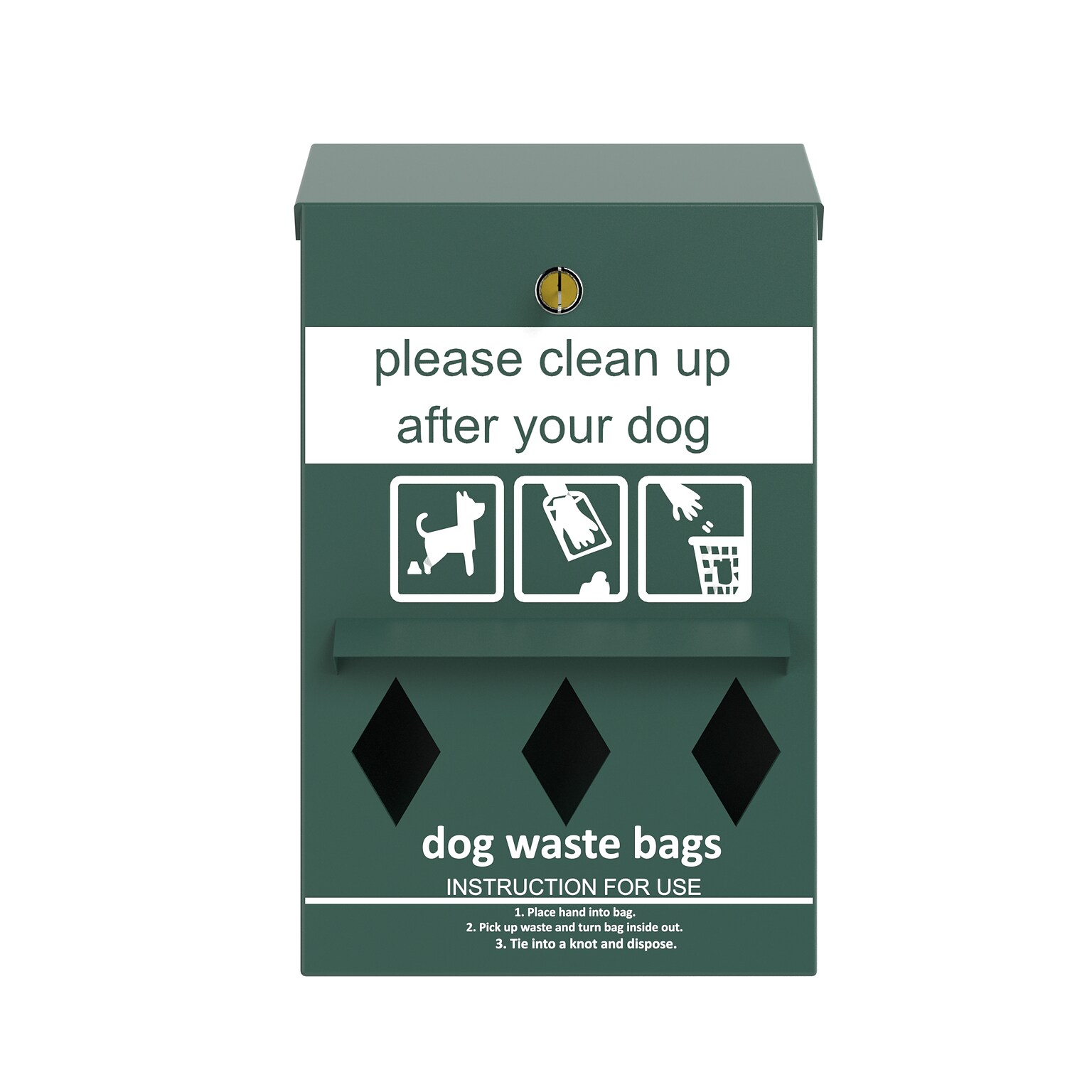 Furloo Wall-Mounted Pet Waste Roll Bag Dispenser, 800 Bag Capacity, Green (FLO13R-D-G)