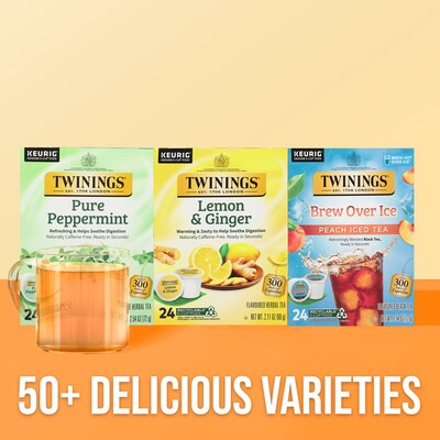 Twinings Lemon & Ginger Herbal Tea, Keurig® K-Cup® Pods, 24/Box (TNA89556)