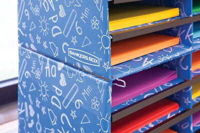 Bankers Box Classroom collection, 30-Compartment Literature Organizers, 28.5" x 12.375", Blue (3384401)