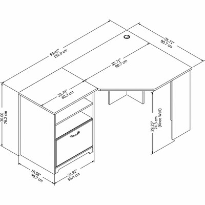 Bush Furniture Cabot 60" Corner Desk, Modern Gray (WC31315-03K)