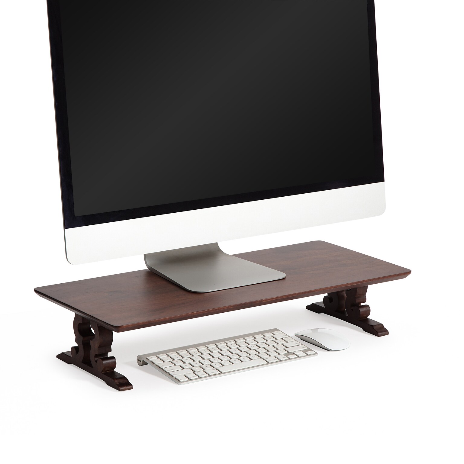 Anji Mountain Acacia Wood Monitor Stand, Up to 32 Monitor, Walnut (MS-WAL-02WAL)