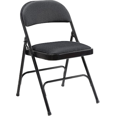 Lorell Fabric Padded Seat Folding Chairs, Black (LLR62532)